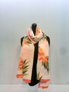 モダールカラーネップ入パイナップル柄ストール