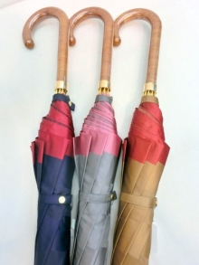 通年新作）雨傘・長傘-婦人　甲州産朱子織市松柄軽量金骨ジャンプ傘