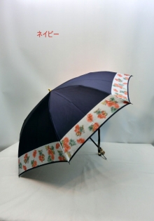 通年新作）雨傘・折畳傘−婦人　甲州産両面S巾ホグシ織フラワーライン柄軽量日本製最高級傘