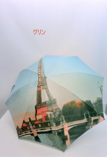 2019通年新作）雨傘・長傘ー婦人　東京プリント・高密度転写プリント・エッフェル塔柄・超軽量長傘