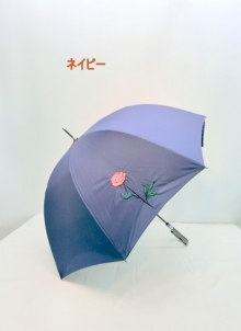 2019通年新作）雨傘・長傘-婦人　4駒バラ柄刺繍かわず張手開傘
